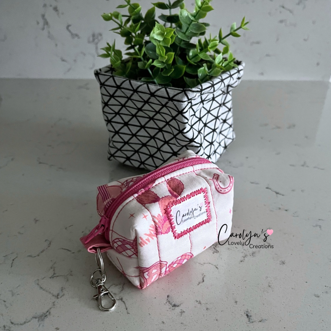 Small Box Keychain – Handmade Quilted Mini Pouch
