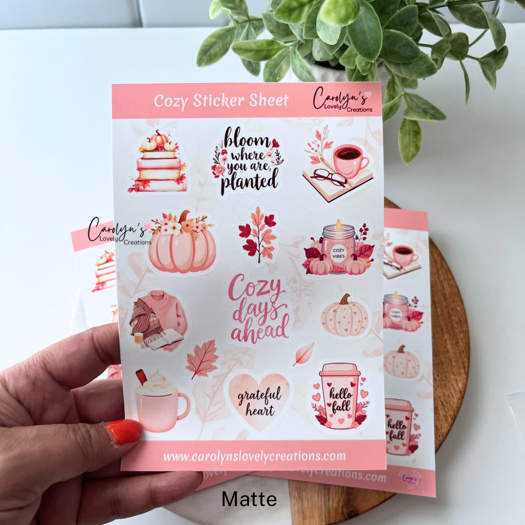 Pink Fall Cozy Sticker Sheet