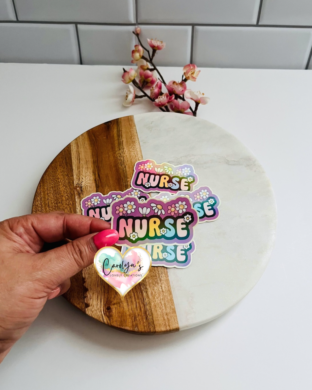 Nurse Holographic Sticker | Sticker de Enfermera Acabado Holográfico