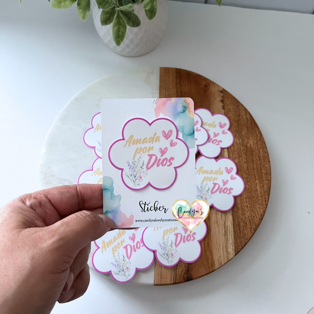 Sticker Amada por Dios, Fe y Amor Propio