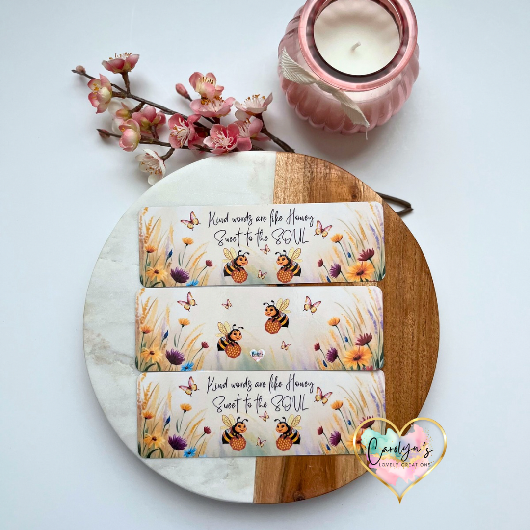 Kind words are like Honey Sweet to the Soul Bookmark |Bee bookmark | Separador de Libros