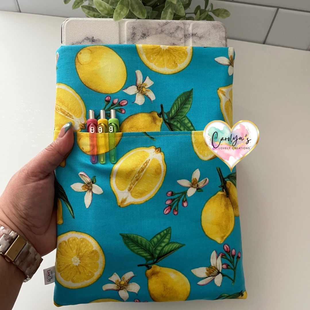 Zest for Life Lemon Book Sleeve | Funda de Libros con Limones Hecha a Mano