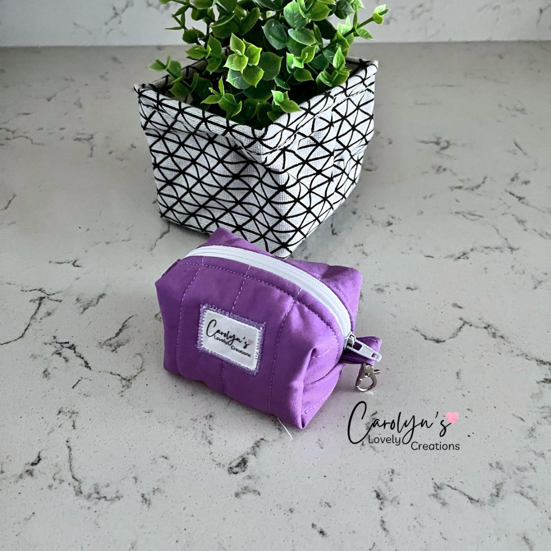 Small Box Keychain – Handmade Quilted Mini Pouch