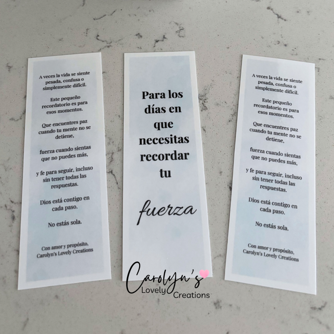 Bookmark Inspirador | Recordatorio de Fuerza y Fe | Regalo de Ánimo y Amor Propio