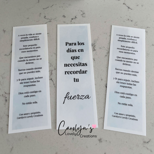 Bookmark Inspirador | Recordatorio de Fuerza y Fe | Regalo de Ánimo y Amor Propio