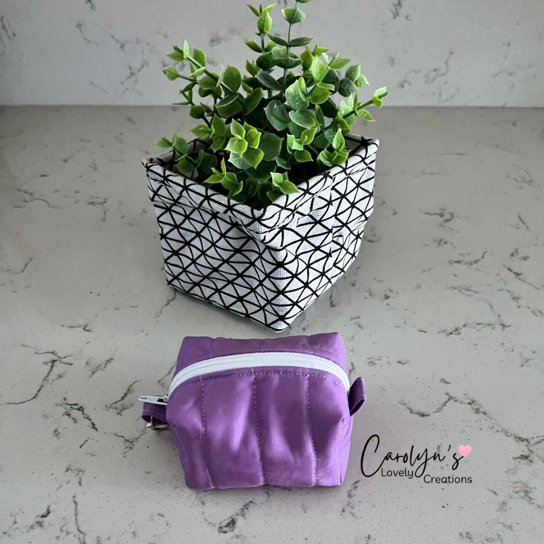 Small Box Keychain – Handmade Quilted Mini Pouch