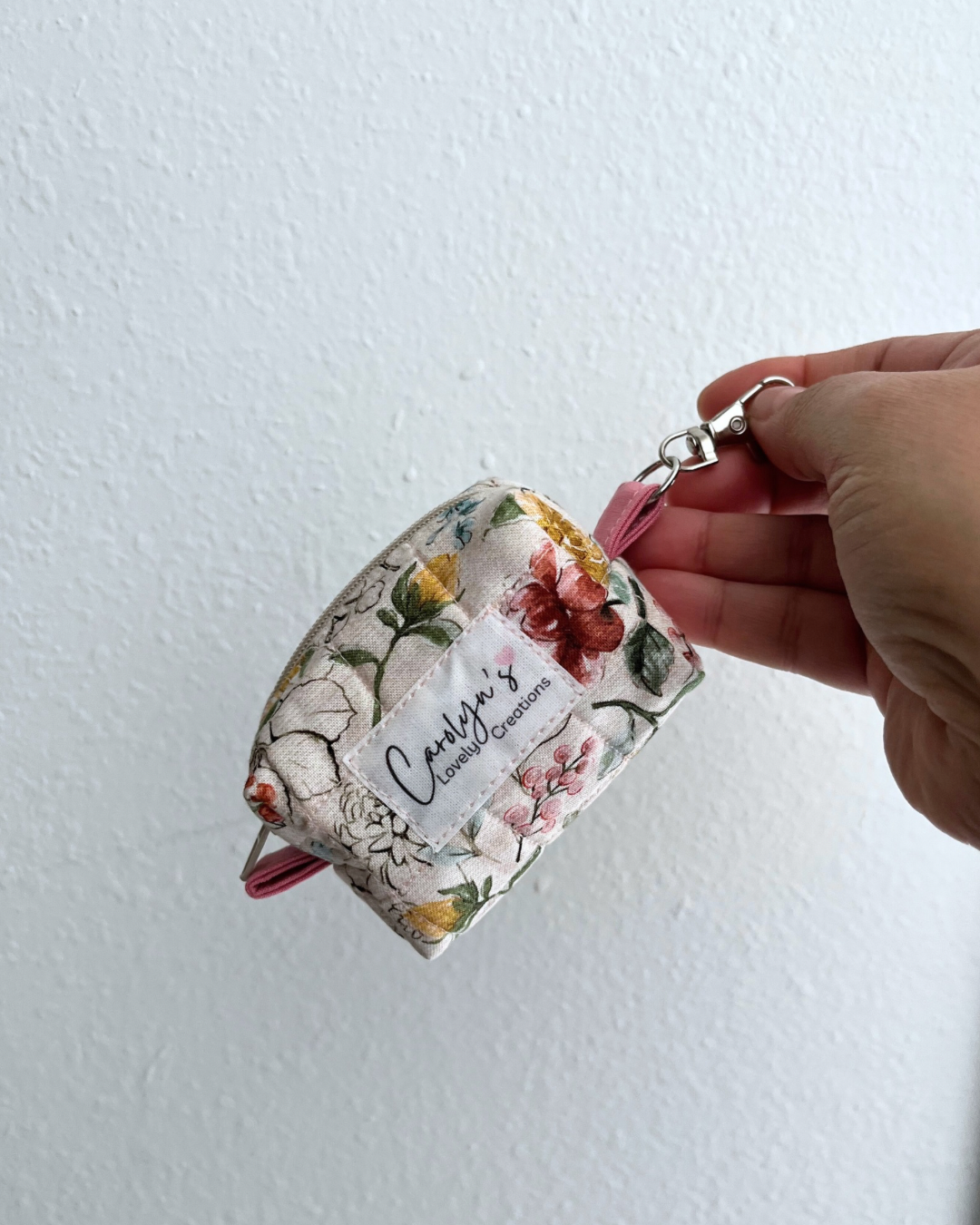 Small Box Keychain – Handmade Quilted Mini Pouch