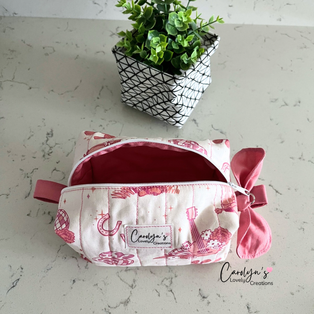 Pink Cosmetic Box Bag / Bolso para Cosméticos / Pink Disco Cowgirl