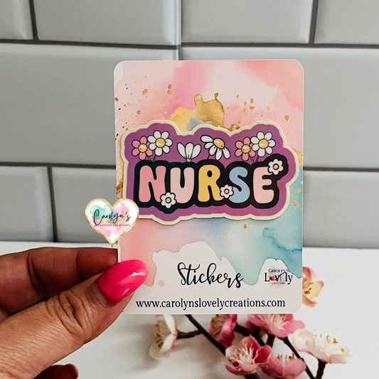 Nurse Holographic Sticker | Sticker de Enfermera Acabado Holográfico