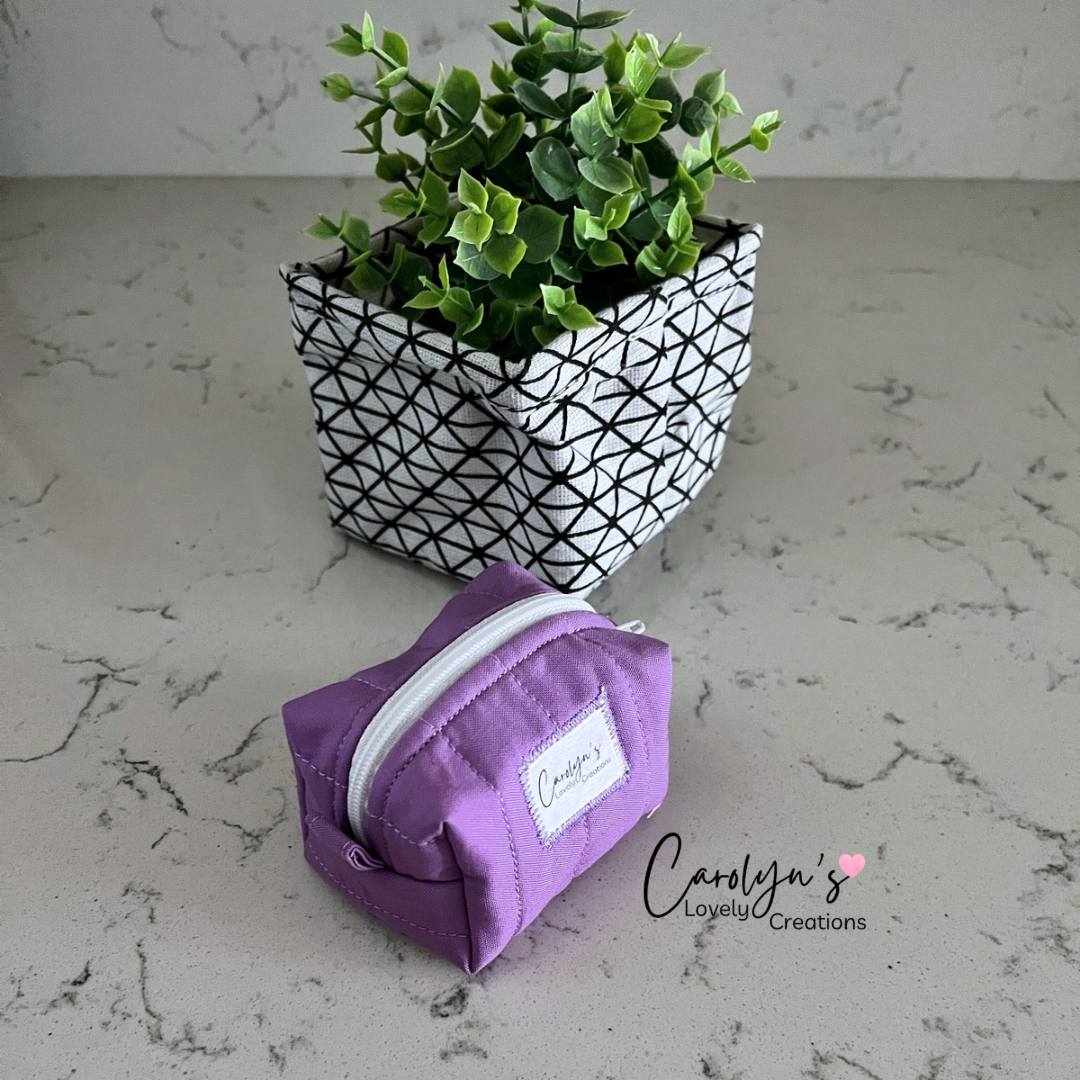 Small Box Keychain – Handmade Quilted Mini Pouch