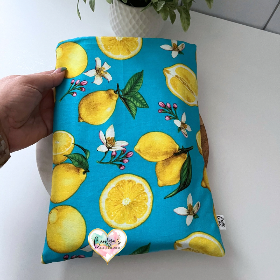 Zest for Life Lemon Book Sleeve | Funda de Libros con Limones Hecha a Mano