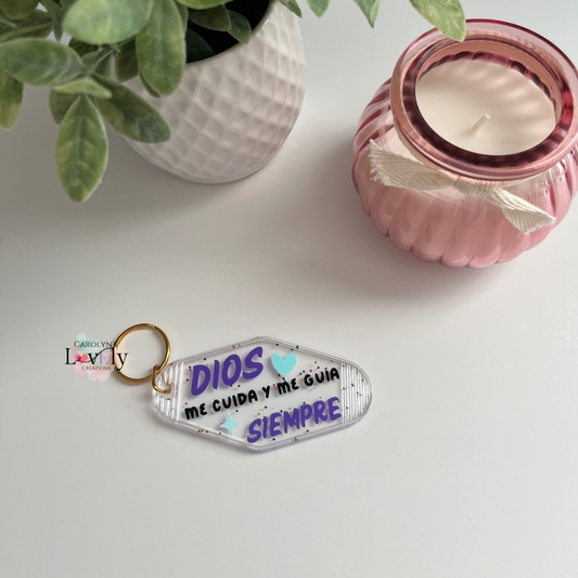 Dios me cuida y me guía siempre llavero | Keychain