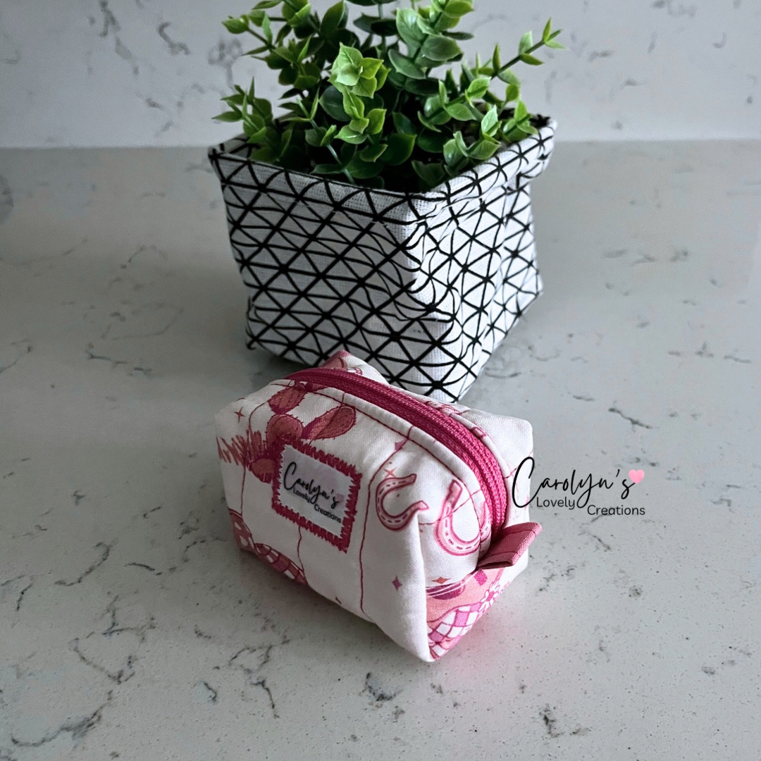Small Box Keychain – Handmade Quilted Mini Pouch