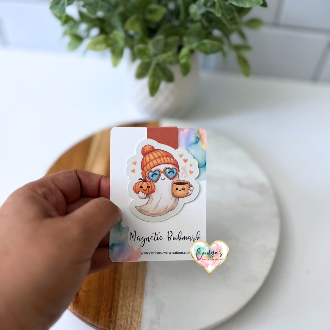 Cozy Autumn & Halloween Magnetic Bookmarks – Book Lover Gift | Separadores Magnéticos de Otoño y Halloween