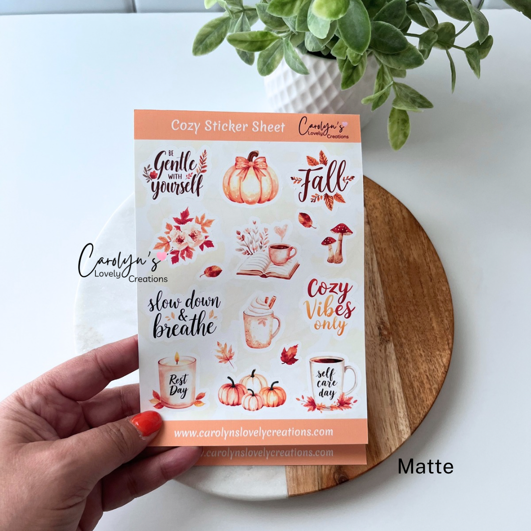 Cozy Vibes Fall Sticker Sheet