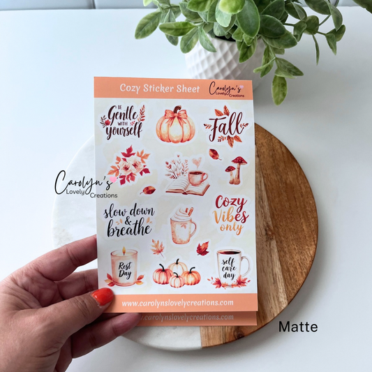 Cozy Vibes Fall Sticker Sheet