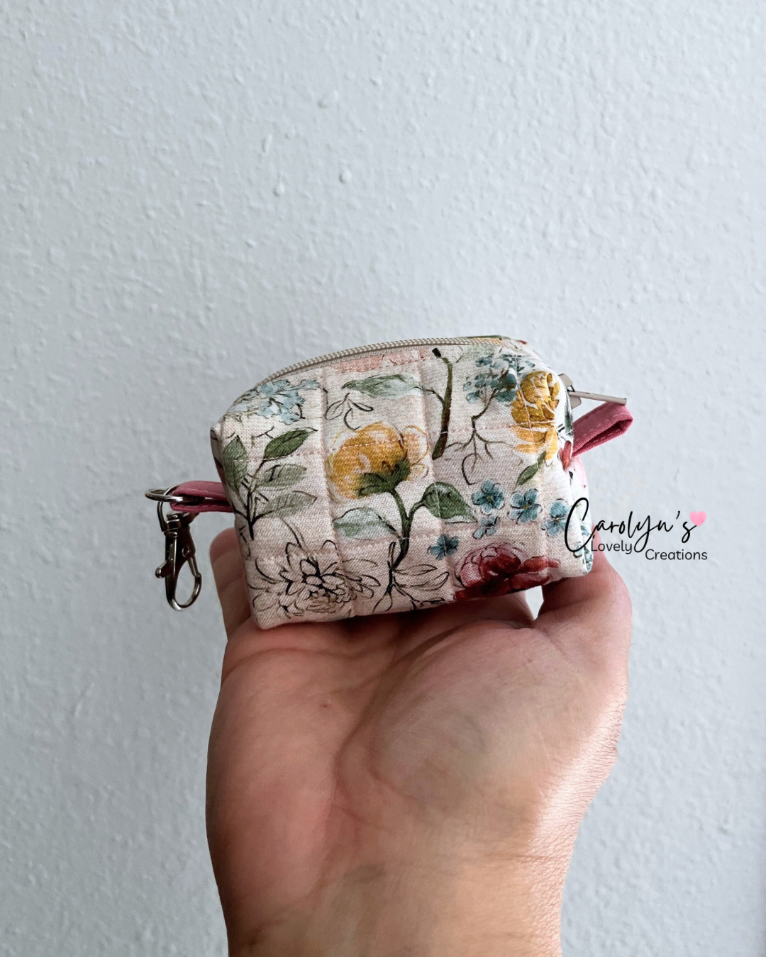 Small Box Keychain – Handmade Quilted Mini Pouch
