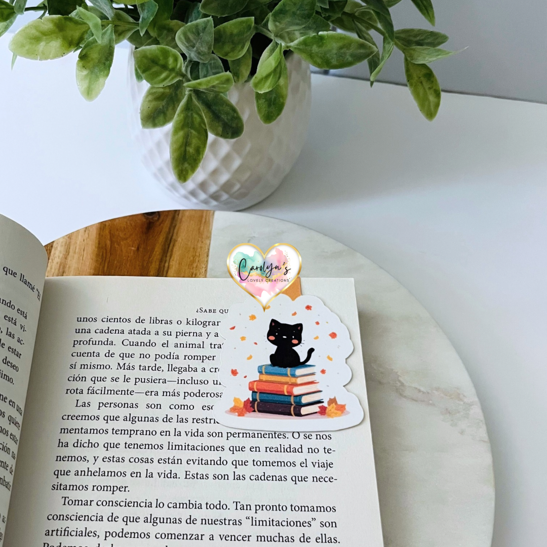 Cozy Autumn & Halloween Magnetic Bookmarks – Book Lover Gift | Separadores Magnéticos de Otoño y Halloween