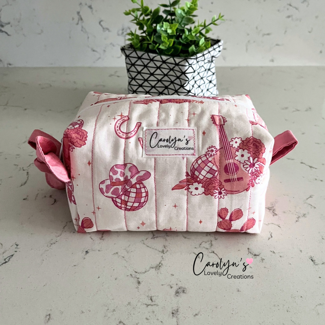 Pink Cosmetic Box Bag / Bolso para Cosméticos / Pink Disco Cowgirl