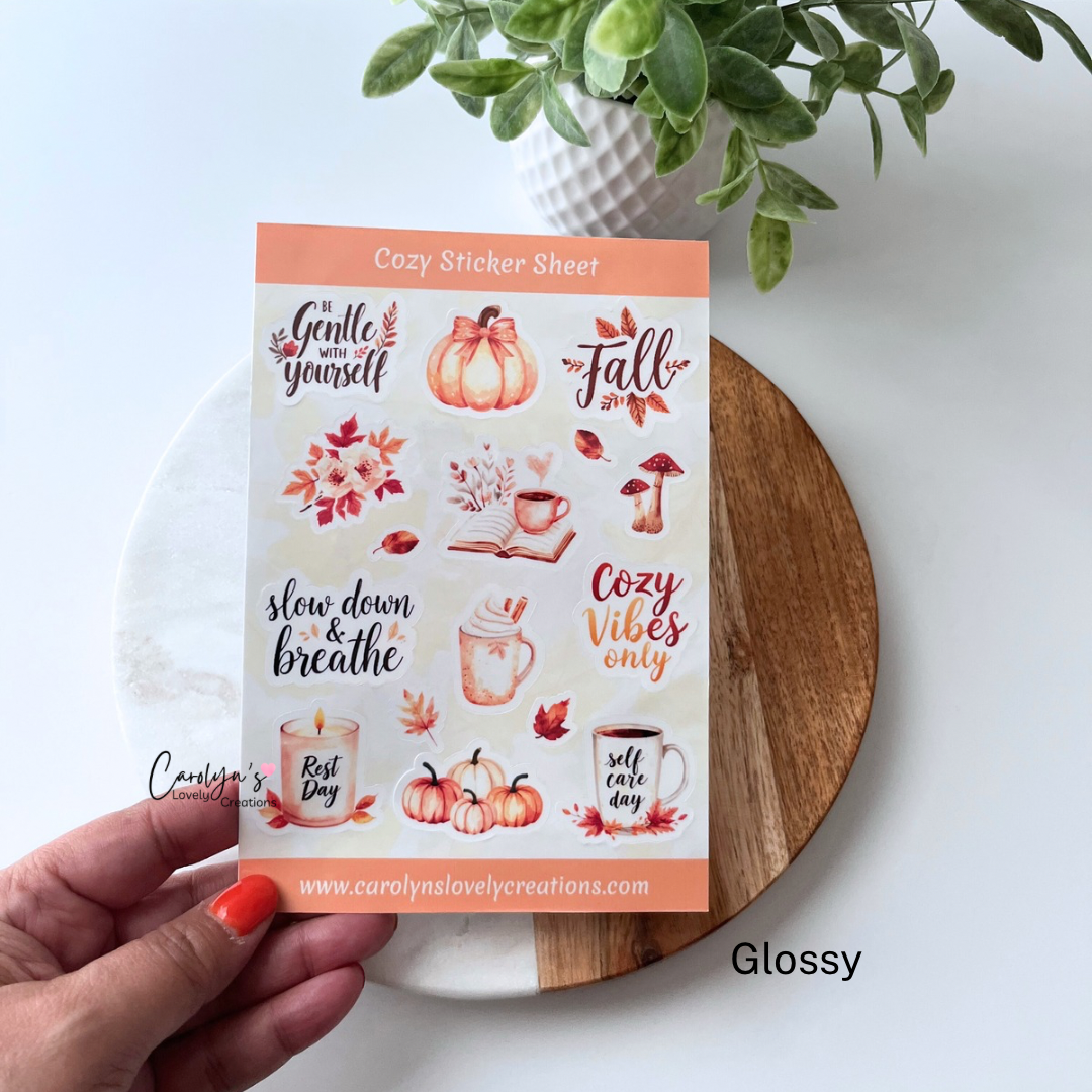 Cozy Vibes Fall Sticker Sheet