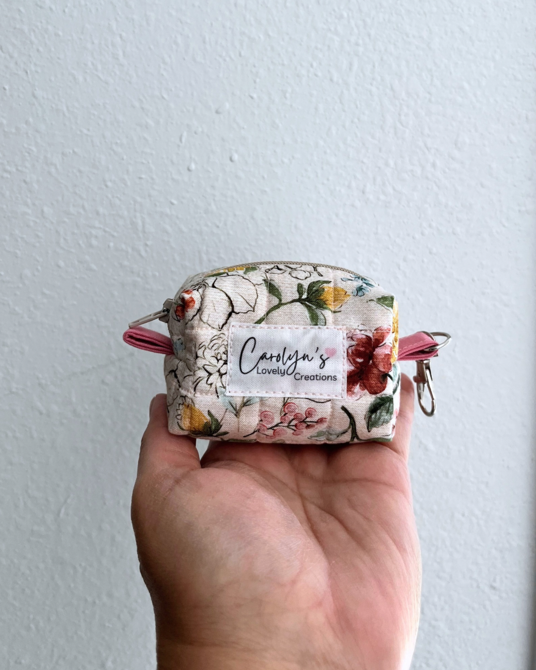 Small Box Keychain – Handmade Quilted Mini Pouch