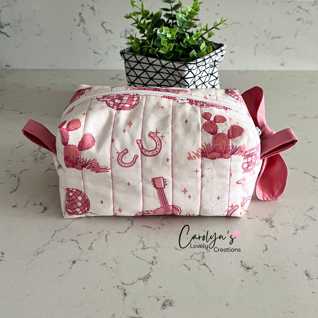 Pink Cosmetic Box Bag / Bolso para Cosméticos / Pink Disco Cowgirl