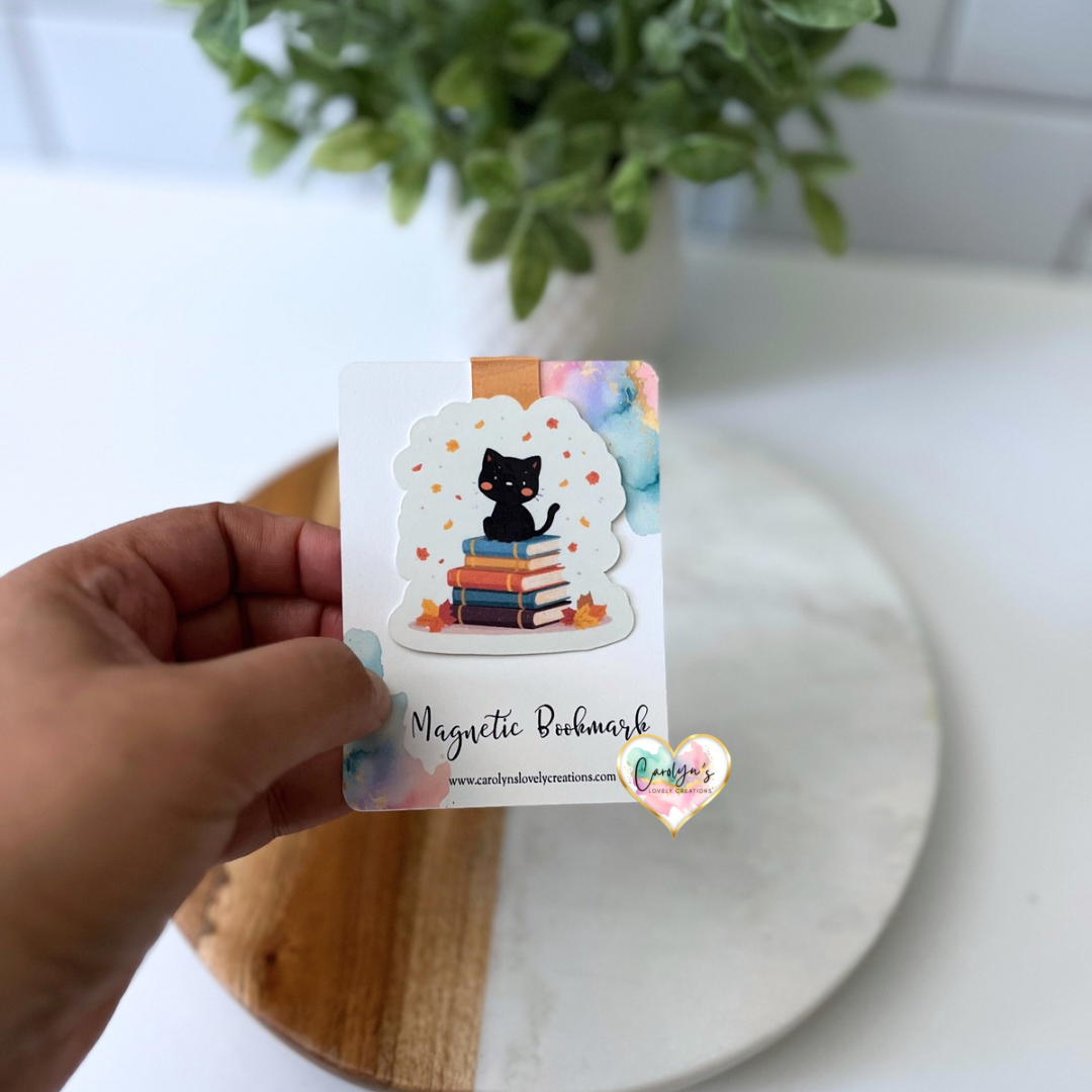 Cozy Autumn & Halloween Magnetic Bookmarks – Book Lover Gift | Separadores Magnéticos de Otoño y Halloween