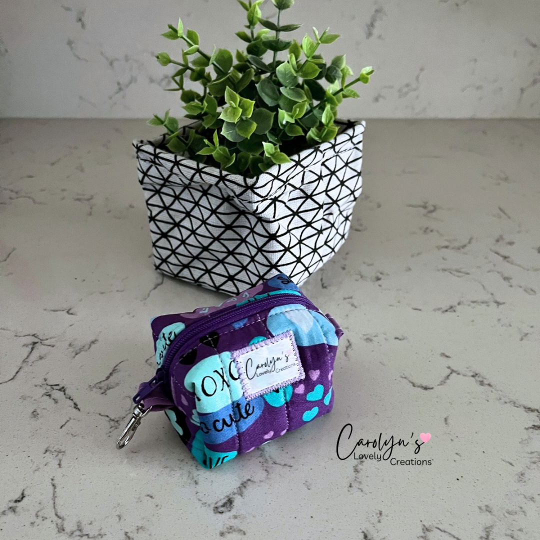 Small Box Keychain – Handmade Quilted Mini Pouch