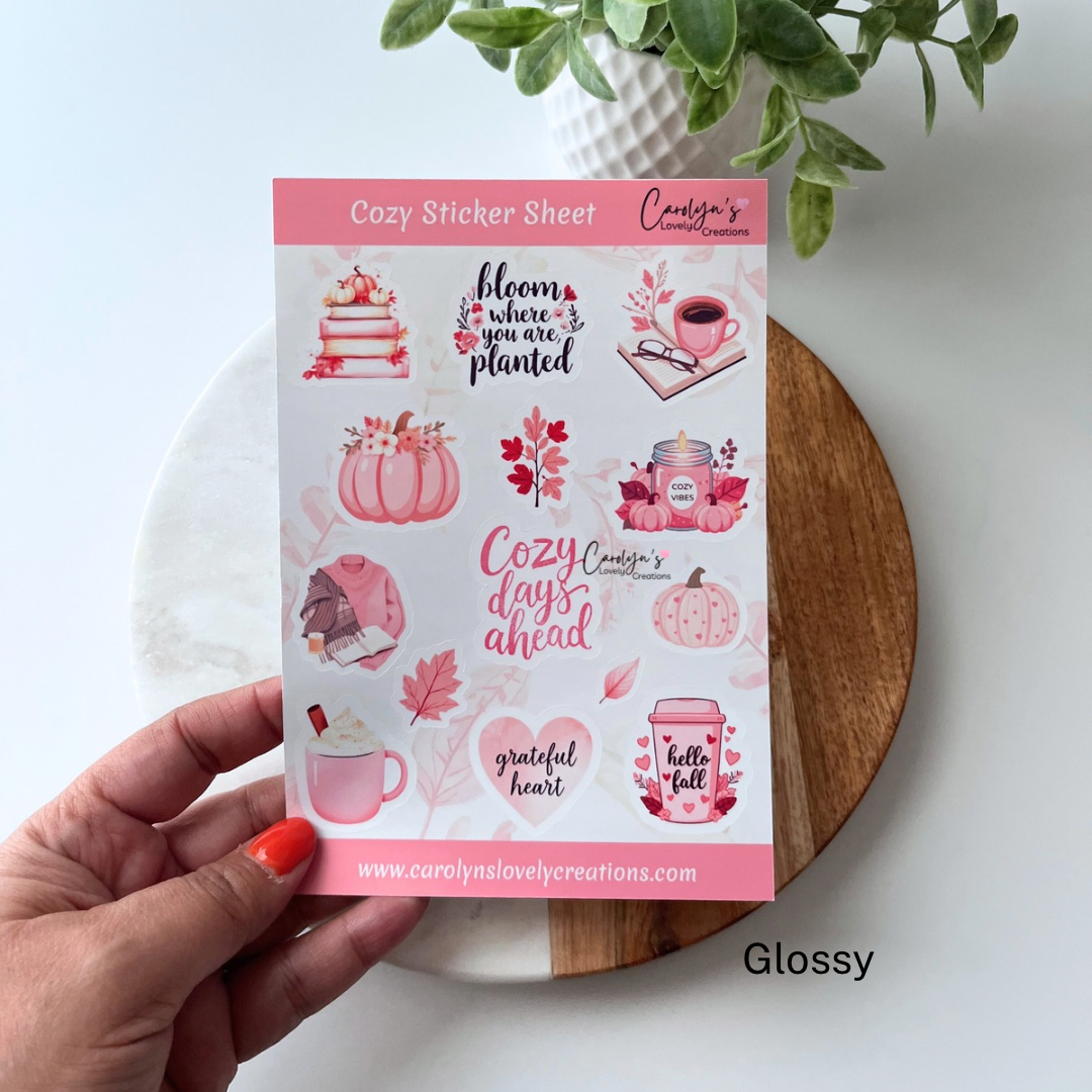 Pink fall sticker sheet