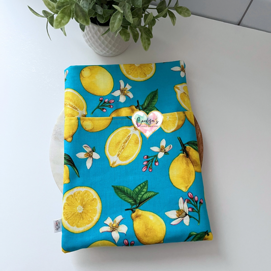 Zest for Life Lemon Book Sleeve | Funda de Libros con Limones Hecha a Mano