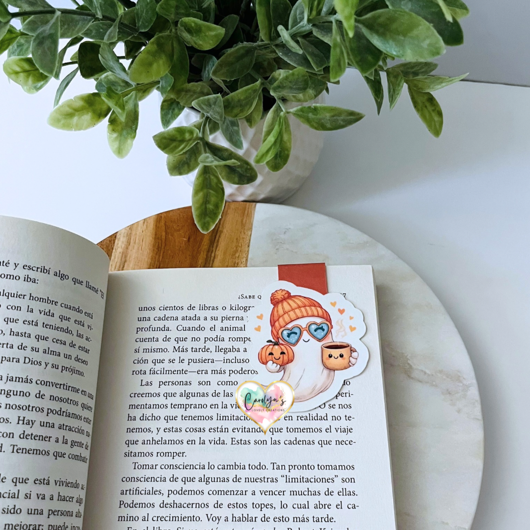 Cozy Autumn & Halloween Magnetic Bookmarks – Book Lover Gift | Separadores Magnéticos de Otoño y Halloween