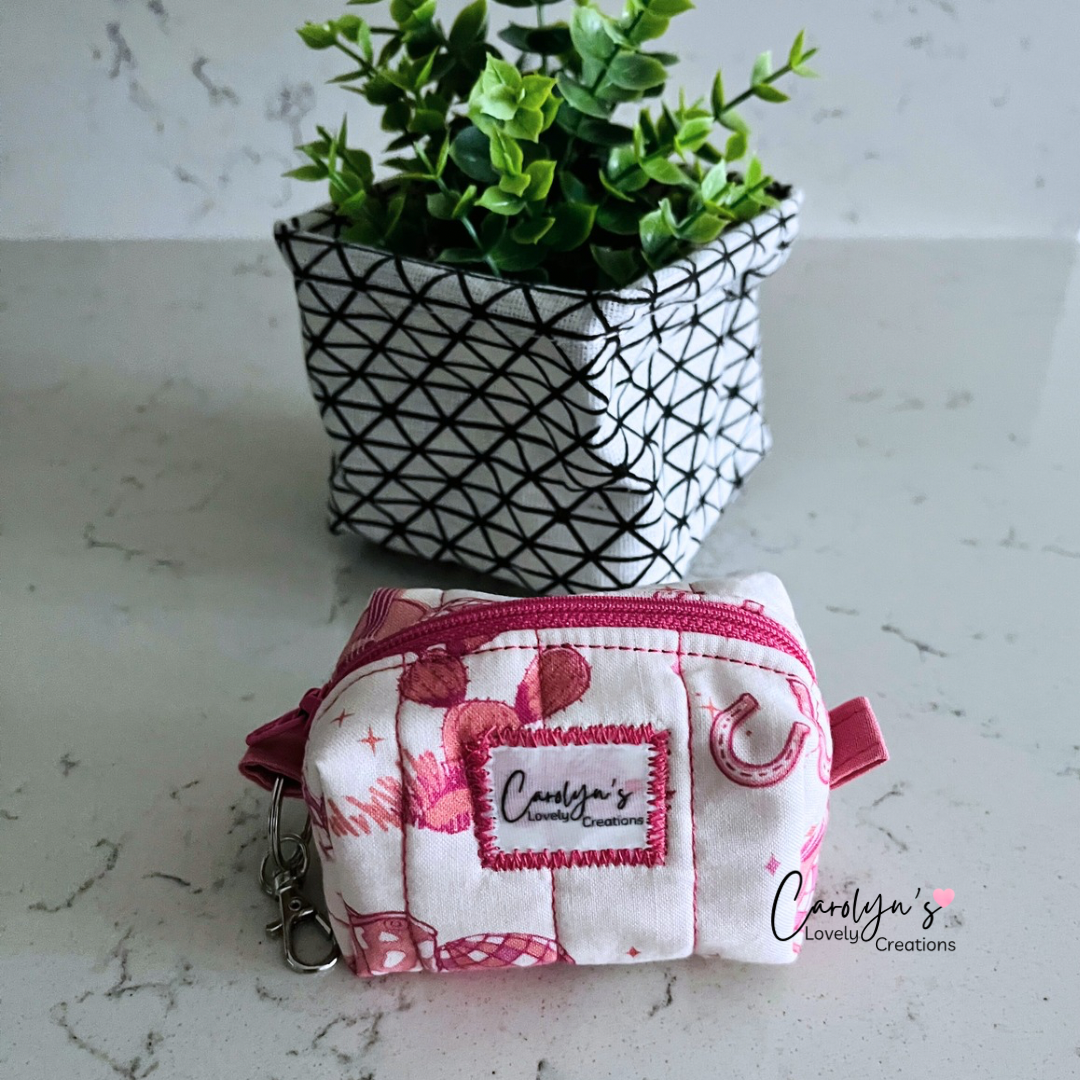 Small Box Keychain – Handmade Quilted Mini Pouch