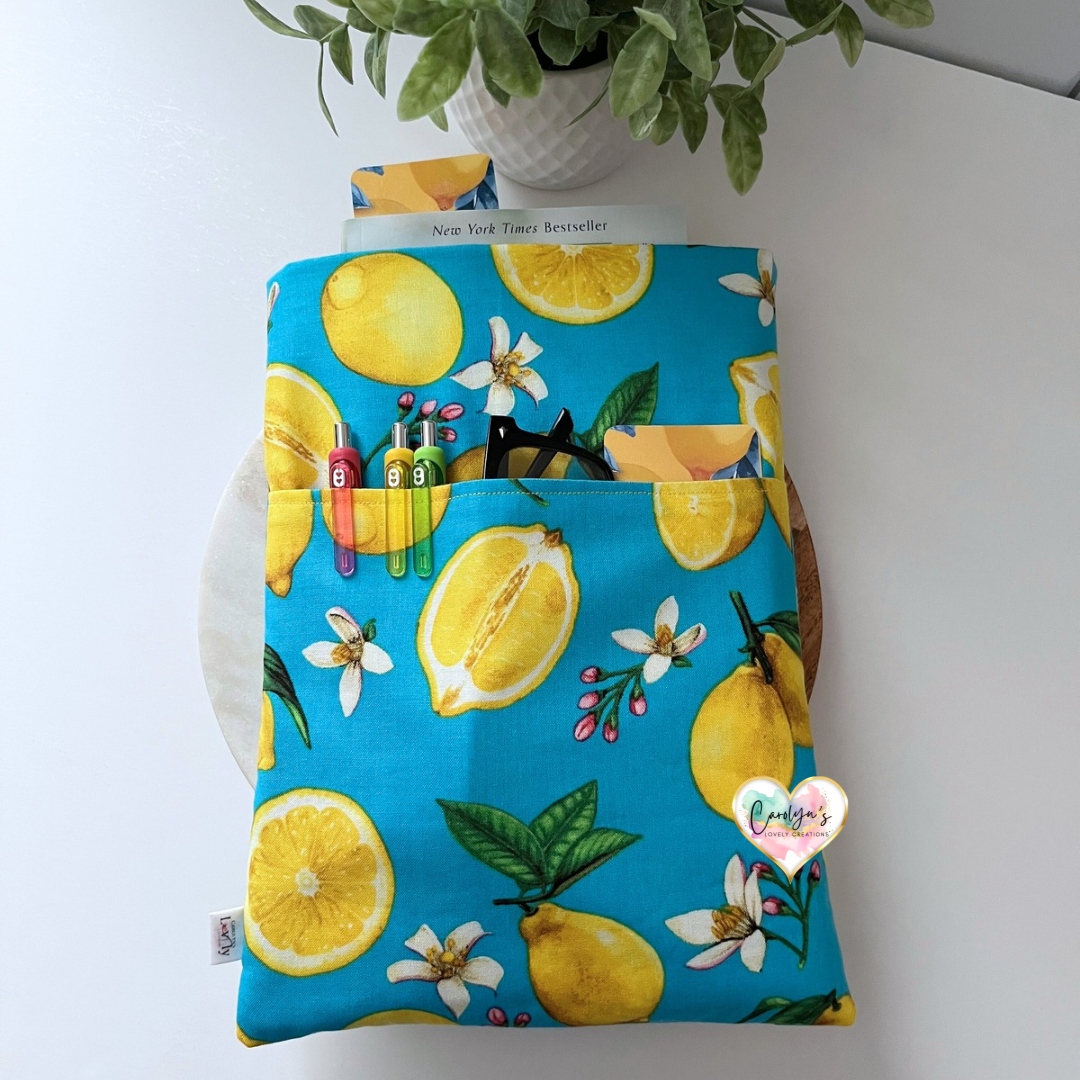 Zest for Life Lemon Book Sleeve | Funda de Libros con Limones Hecha a Mano