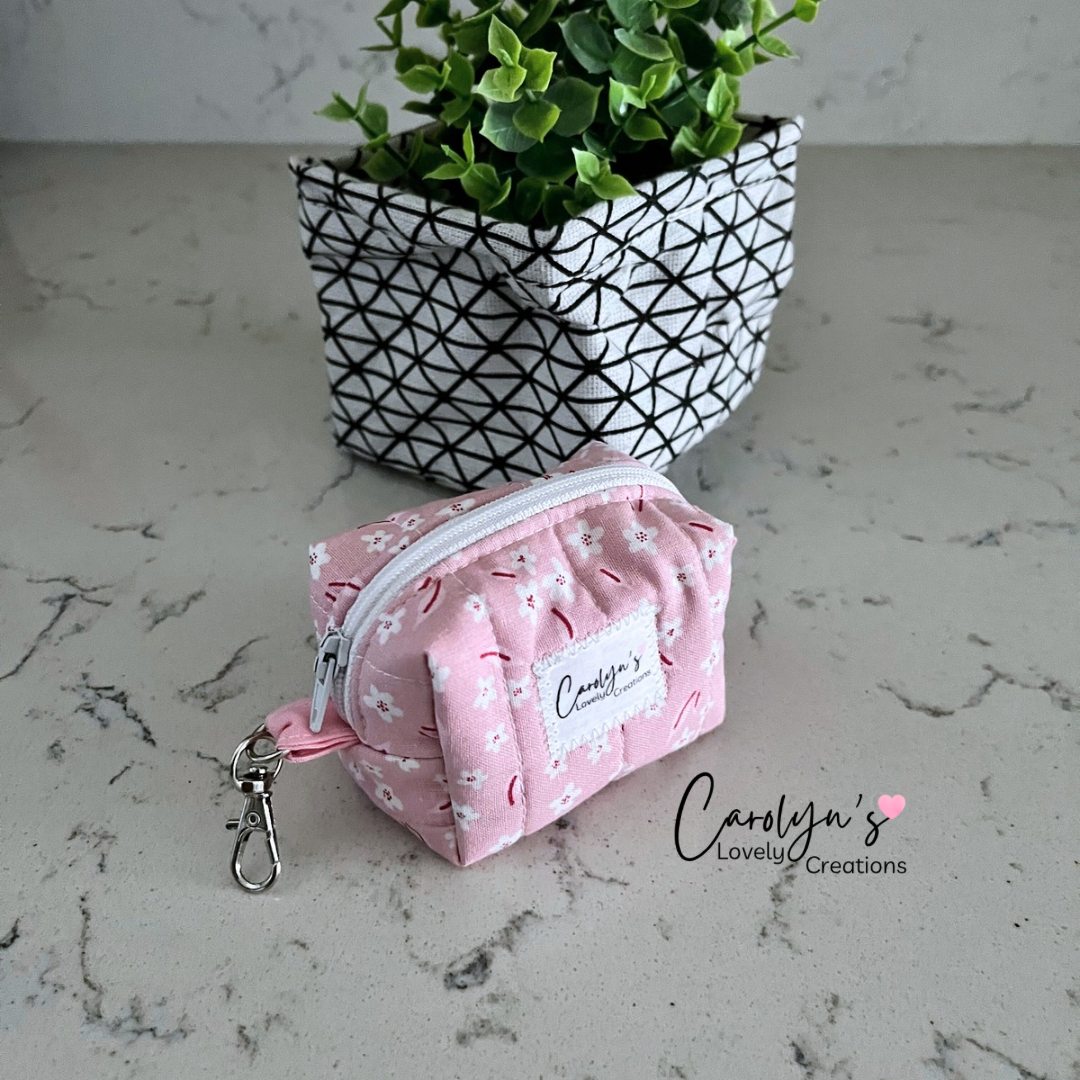 Small Box Keychain – Handmade Quilted Mini Pouch