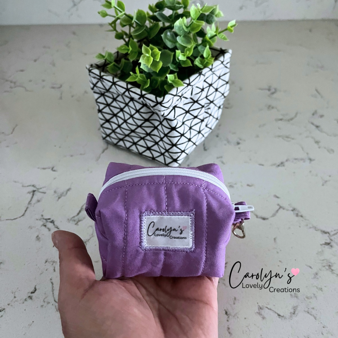 Small Box Keychain – Handmade Quilted Mini Pouch