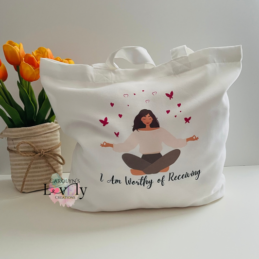 I am worthy of receiving Tote bag