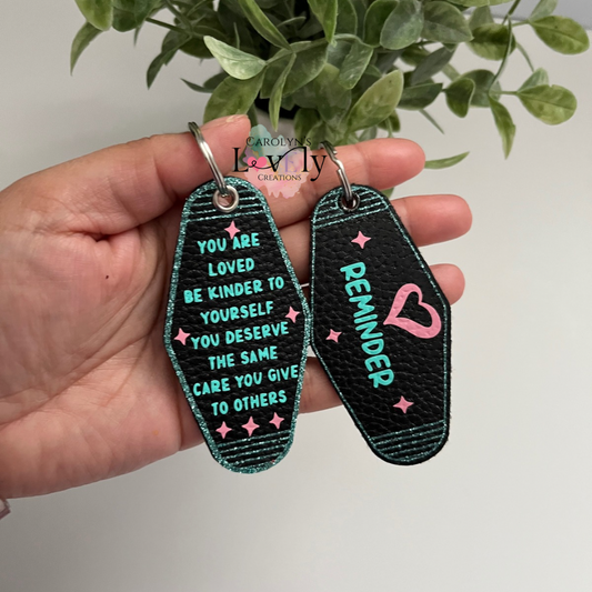 Faux leather keychain