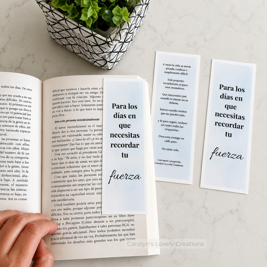 Separador de Libro Inspirador | Para los Días en que Necesitas Recordar tu Fuerza