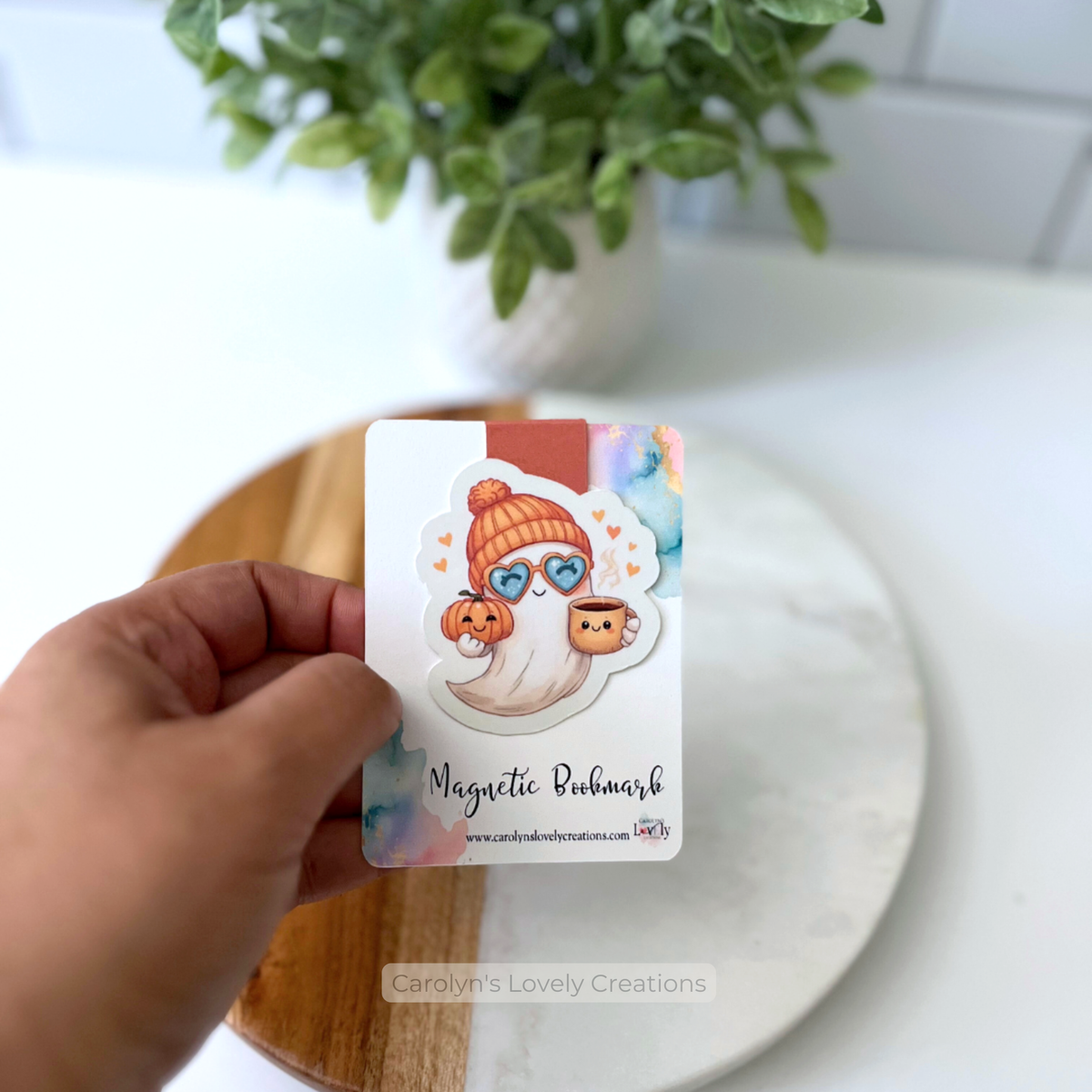 ghost with coffee bookmark